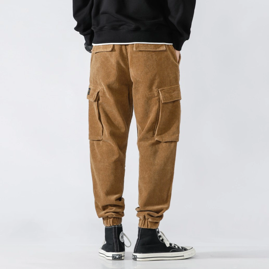 Custom Men′ S Cotton Streetwear Cargo Pant Mens Loose Casual Corduroys Pants
