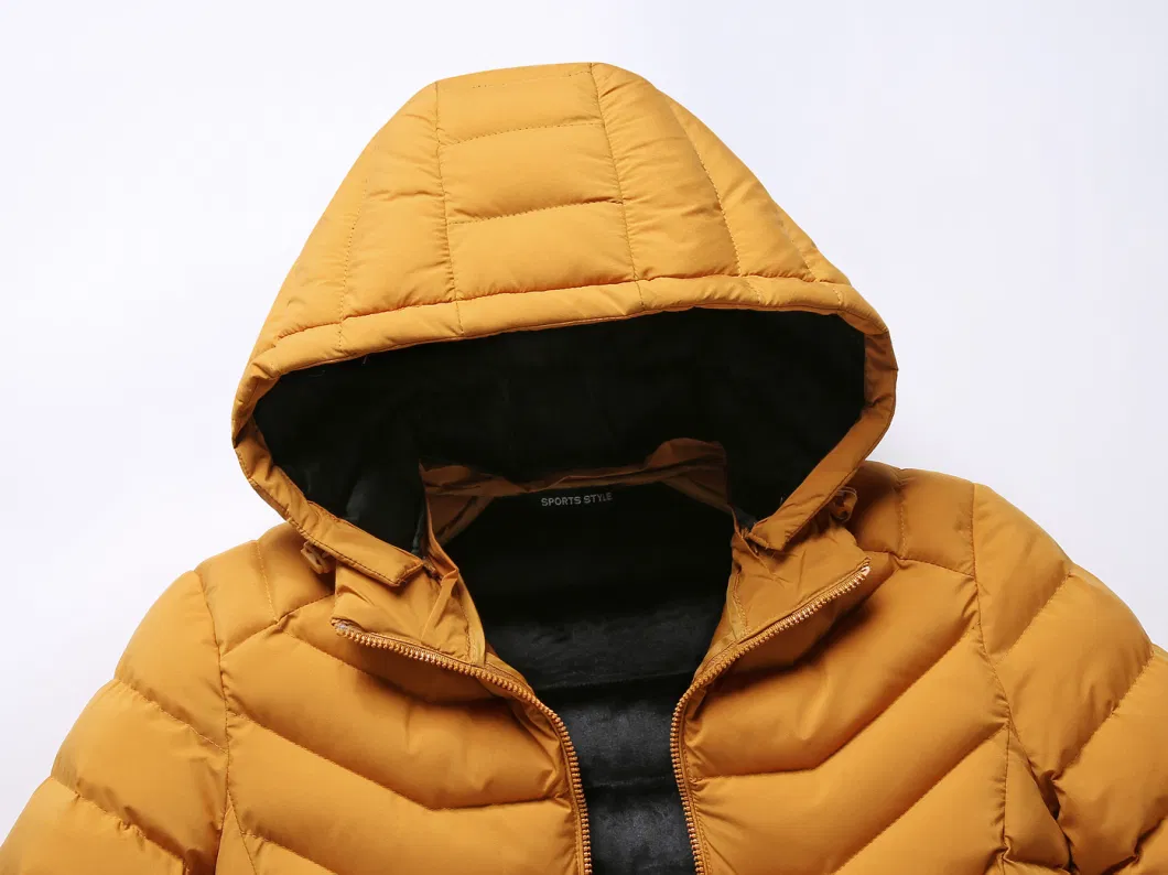 Customized Logo Quilted Padding Hooded Men Padded Winter Puffer Coat Jacket