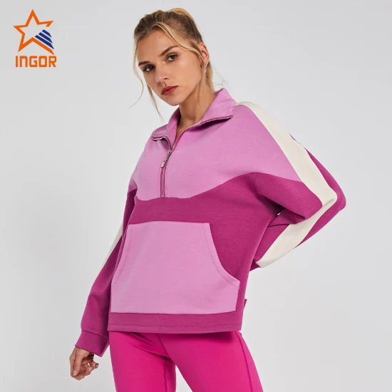 Ingorsports OEM ODM Женская одежда оптом Толстовки с рукавами реглан Спортивная одежда для спорта Бег Фитнес Одежда